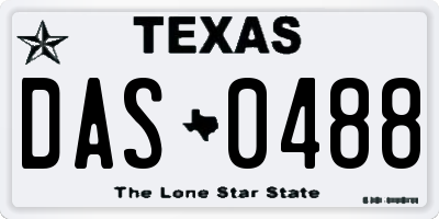 TX license plate DAS0488