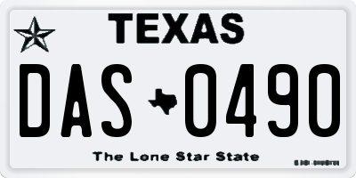 TX license plate DAS0490