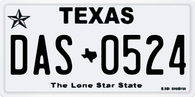 TX license plate DAS0524