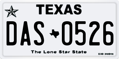 TX license plate DAS0526
