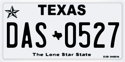 TX license plate DAS0527