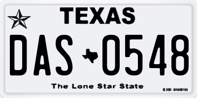 TX license plate DAS0548