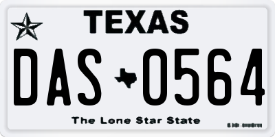 TX license plate DAS0564