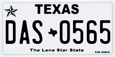 TX license plate DAS0565