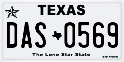 TX license plate DAS0569