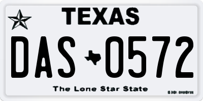 TX license plate DAS0572