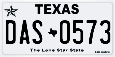 TX license plate DAS0573