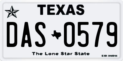 TX license plate DAS0579