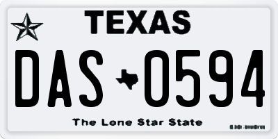 TX license plate DAS0594