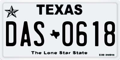 TX license plate DAS0618