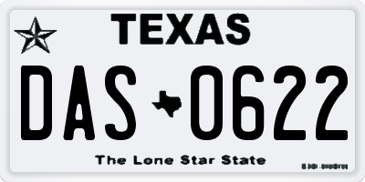 TX license plate DAS0622