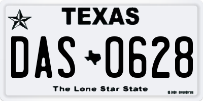 TX license plate DAS0628