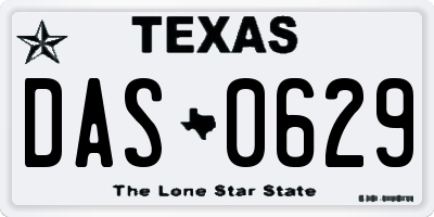 TX license plate DAS0629