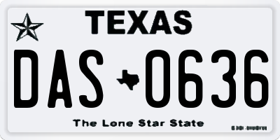 TX license plate DAS0636