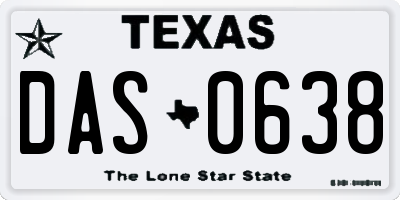 TX license plate DAS0638