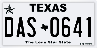 TX license plate DAS0641