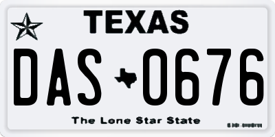 TX license plate DAS0676