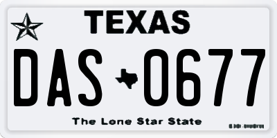 TX license plate DAS0677