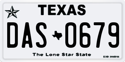 TX license plate DAS0679