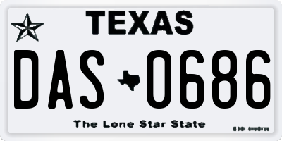 TX license plate DAS0686