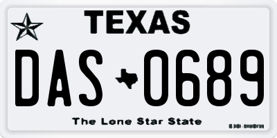 TX license plate DAS0689