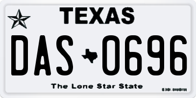 TX license plate DAS0696