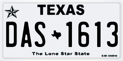 TX license plate DAS1613