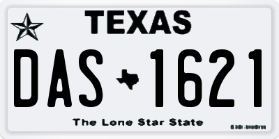 TX license plate DAS1621