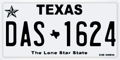 TX license plate DAS1624