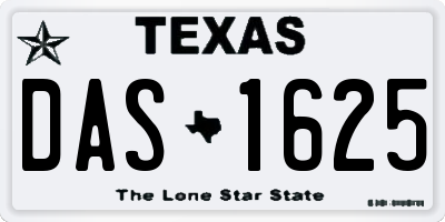 TX license plate DAS1625
