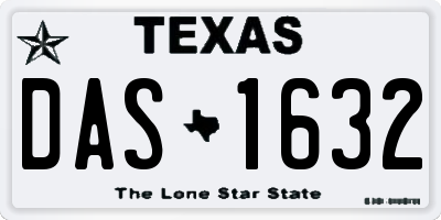 TX license plate DAS1632