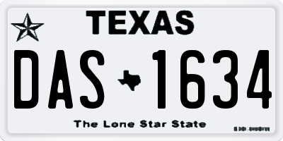 TX license plate DAS1634