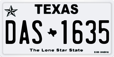 TX license plate DAS1635