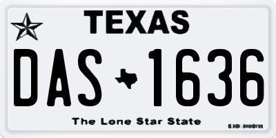 TX license plate DAS1636