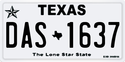 TX license plate DAS1637