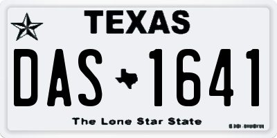 TX license plate DAS1641