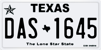 TX license plate DAS1645
