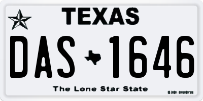 TX license plate DAS1646