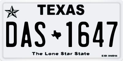 TX license plate DAS1647