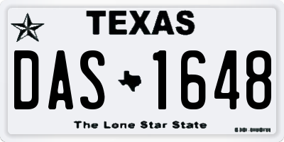 TX license plate DAS1648