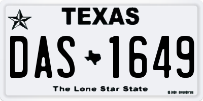 TX license plate DAS1649