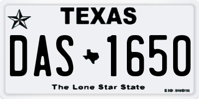TX license plate DAS1650