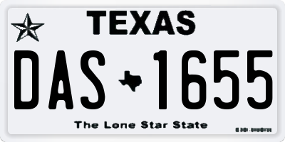 TX license plate DAS1655