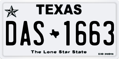 TX license plate DAS1663