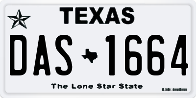 TX license plate DAS1664