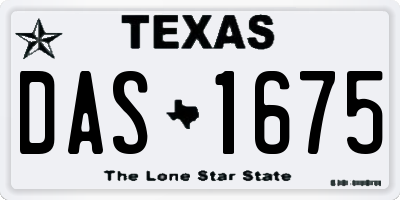TX license plate DAS1675