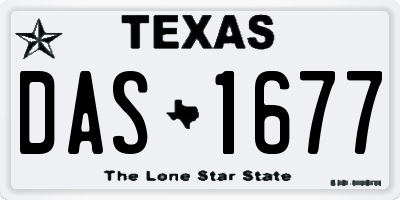 TX license plate DAS1677