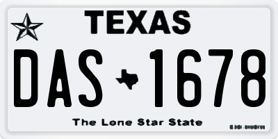 TX license plate DAS1678