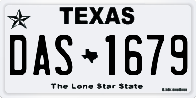 TX license plate DAS1679