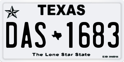TX license plate DAS1683